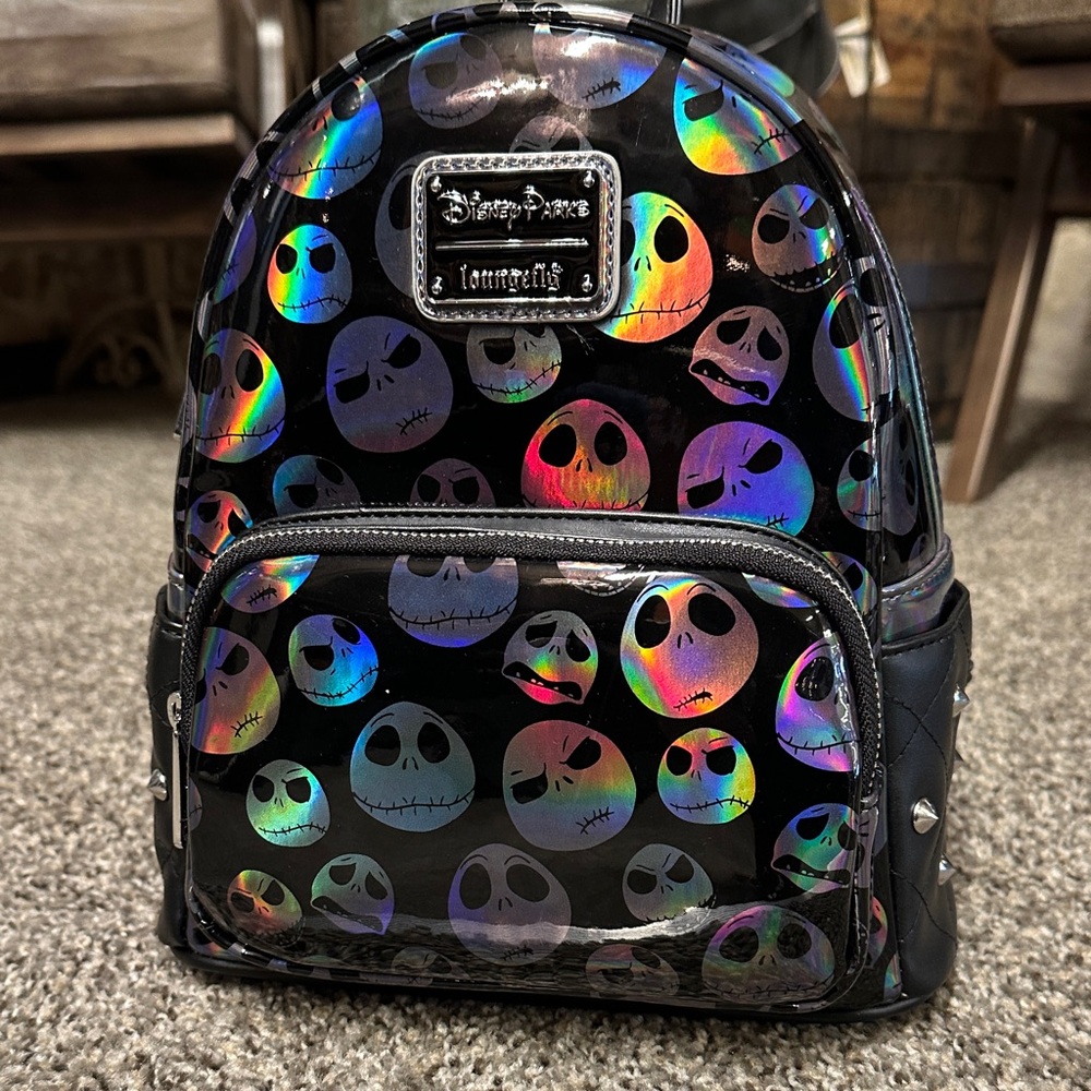 Disney Loungefly Jack Skellington Holographic Backpack - Picture 3 of 5